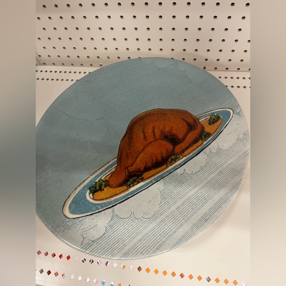 John Derian For Target 10"x15" Oval Stoneware Platter Fall Cooked Turkey NEW - Picture 6 of 6